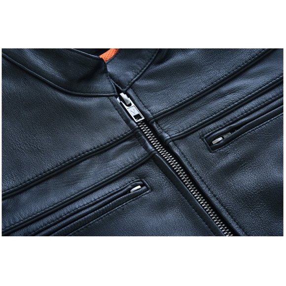 Ladies Racer Leather Jacket with Zip Out Liner - Picture 5 of 9